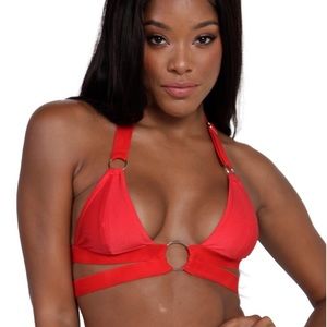 I heart raves O-ring halter top.